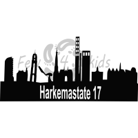 Afvalcontainer Sticker Skyline Leeuwarden